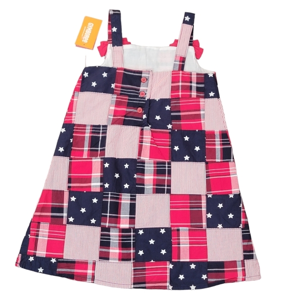 Gymboree 4th of July Red White Blue Patchwork Girl's Shift Dress Size 5T NWT - Picture 4 of 8
